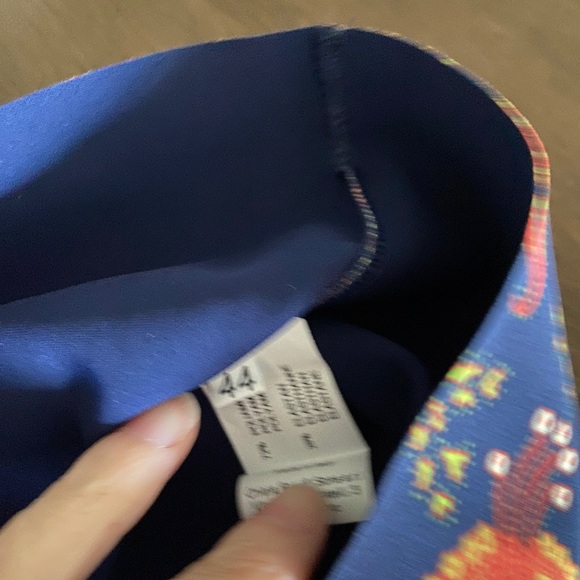 Chiara Boni La Petite Robe Women's Orange And Blue Leaves Dress Size 44 US 8 - Picture 4 of 5